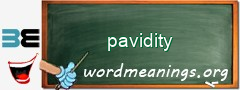 WordMeaning blackboard for pavidity